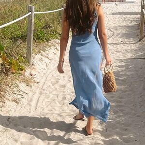Zara Blue Maxi Cover UpDress